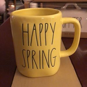 Rae Dunn HAPPY SPRING Mug Yellow